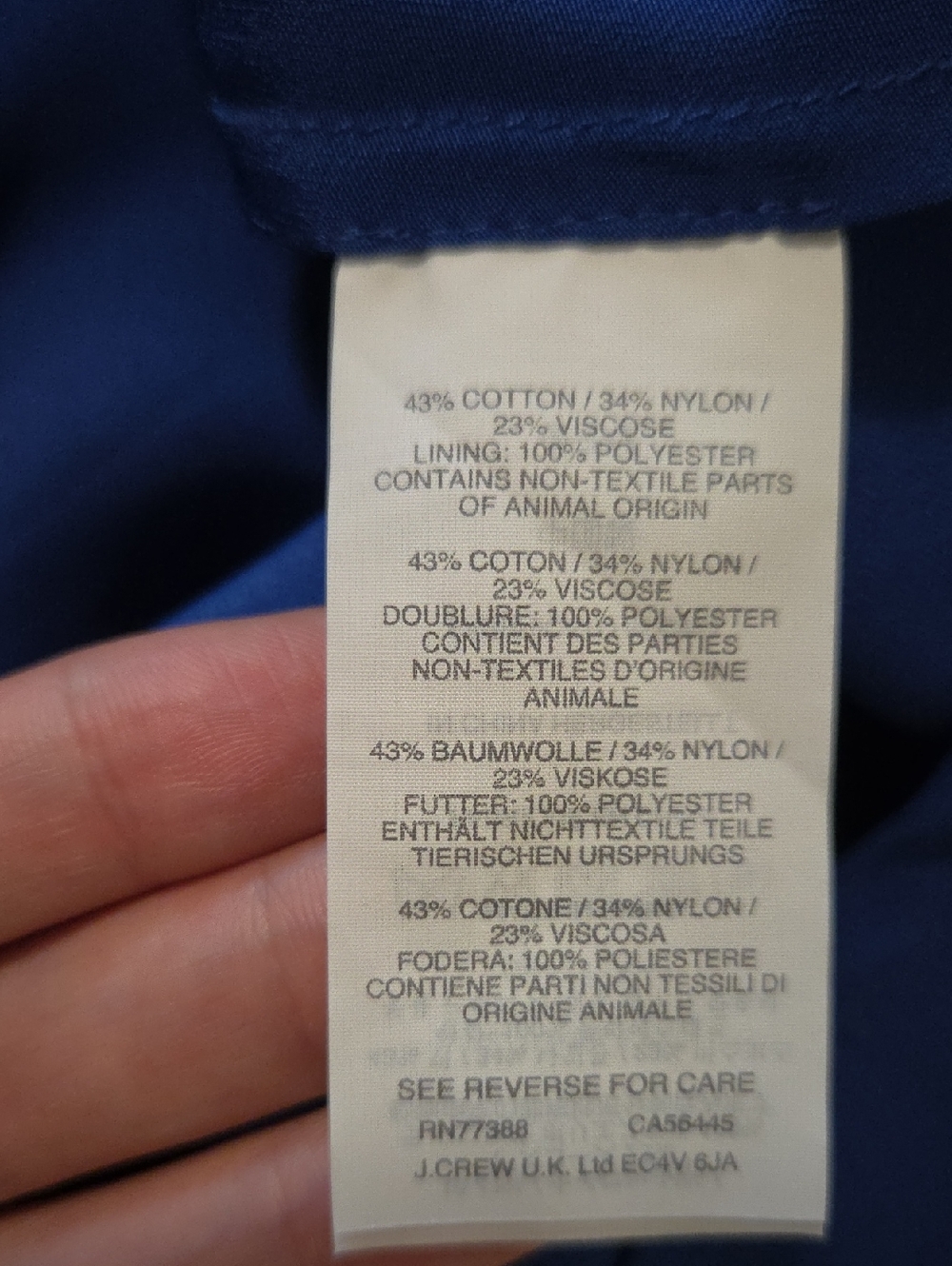 J.Crew Cobalt Blue Lace Fit and Flair Cocktail Dress with Trumpet Hem - Picture 4 of 5